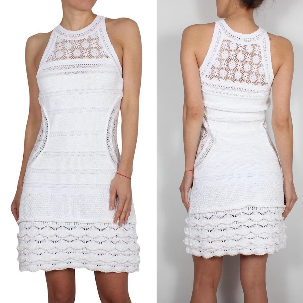 Venus Knit Sleeveless Lace Cut Out Dress